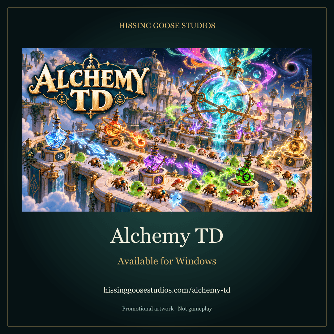Alchemy TD square promotional graphic